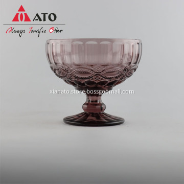 2 pcs / lot Salad Glass Bowl Russian Retro Relief Salad Ice Cream Shake Goblet 300ml Cup Banquet Wedding Party Household Items